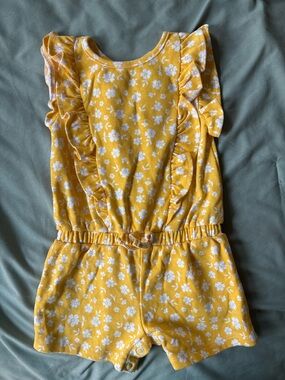 Yellow & White Floral Romper